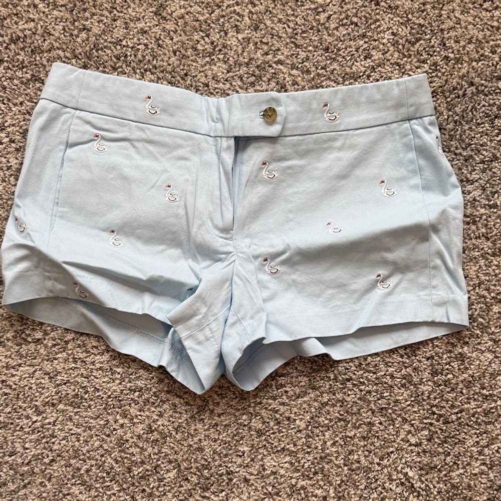 Light Blue Embroidered Women Shorts Jcrew
